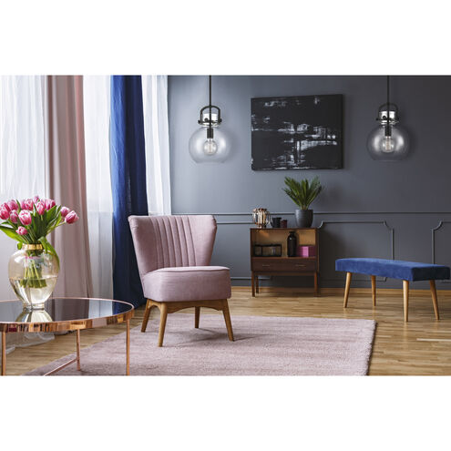 Newton Sphere 1 Light 10 inch Matte Black Mini Pendant Ceiling Light in Clear Glass