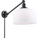 X-Large Bell 12 inch 3.50 watt Matte Black Swing Arm Wall Light, Franklin Restoration