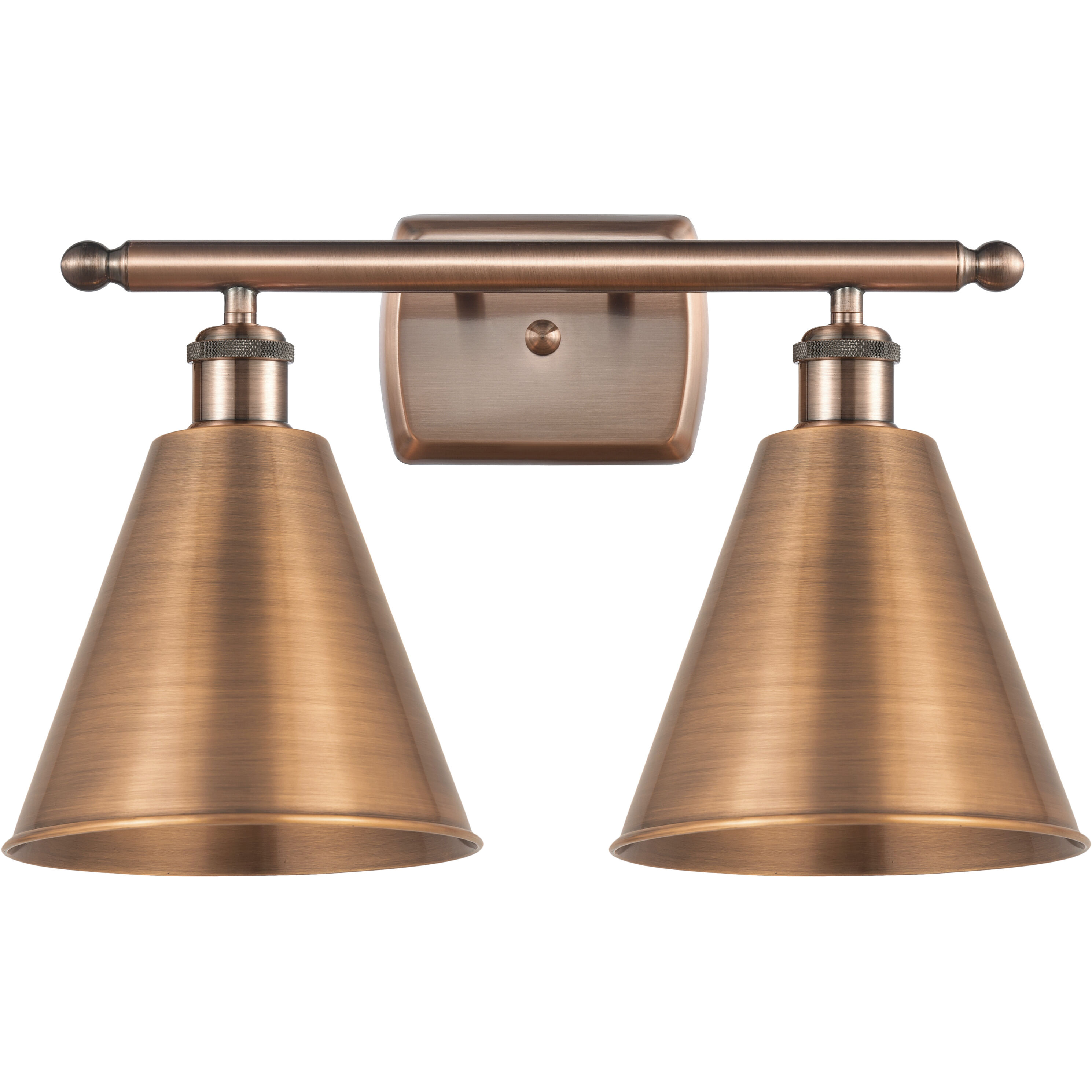 Ballston Cone 2 Light 18 inch Antique Copper Bath Vanity Light Wall Light