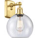 Ballston Athens 1 Light 8 inch Satin Gold Sconce Wall Light in Seedy Glass, Ballston