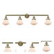 Franklin Restoration Olean LED 43 inch Antique Brass Bath Vanity Light Wall Light in Matte White Glass, Franklin Restoration