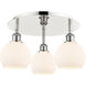 Athens 3 Light 17.75 inch Polished Nickel Flush Mount Ceiling Light in Matte White