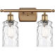 Ballston Candor 2 Light 16 inch Brushed Brass Bath Vanity Light Wall Light in Clear Waterglass, Ballston