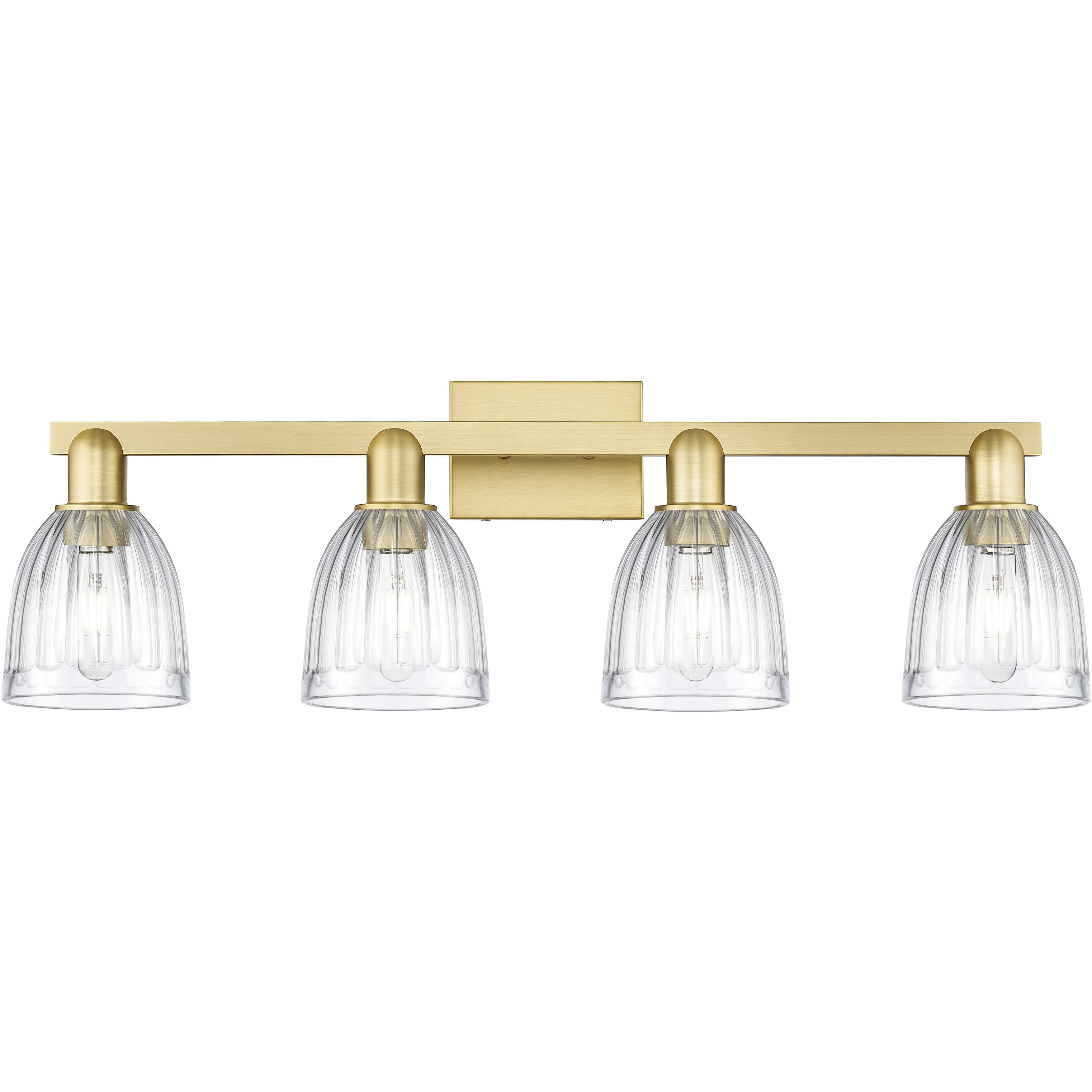 Arcadia Brookfield 4 Light 32.75 inch Satin Gold Bath Vanity Light Wall Light