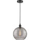 Edison Athens Deco Swirl 1 Light 12 inch Matte Black Mini Pendant Ceiling Light