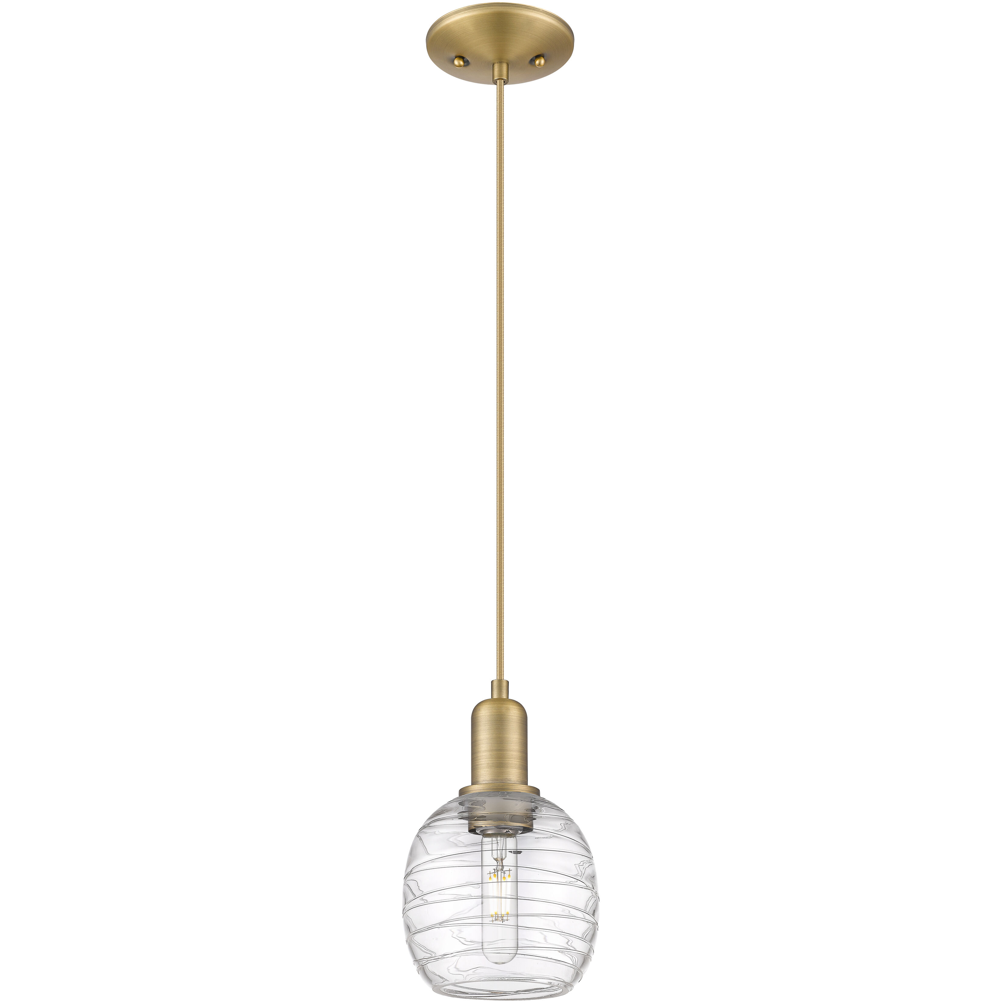 Arcadia Belfast 1 Light 6 inch Brushed Brass Mini Pendant Ceiling Light