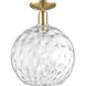 Arcadia Athens Water Glass 1 Light 12 inch Champagne Bronze Semi-Flush Mount Ceiling Light