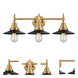 Caden LED 26 inch Brushed Brass Bath Vanity Light Wall Light
