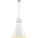Newton Cone 1 Light 18 inch Satin Nickel Stem Hung Pendant Ceiling Light