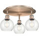 Athens 3 Light 17.75 inch Antique Copper Flush Mount Ceiling Light in Seedy