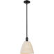 Downtown Urban Natural Ballston Dome 1 Light 9 inch Matte Black Mini Pendant Ceiling Light
