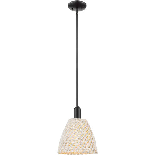 Downtown Urban Natural Ballston Dome 1 Light 9 inch Matte Black Mini Pendant Ceiling Light