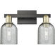 Arcadia Caledonia 2 Light 16 inch Black Antique Brass Bath Vanity Light Wall Light in Charcoal