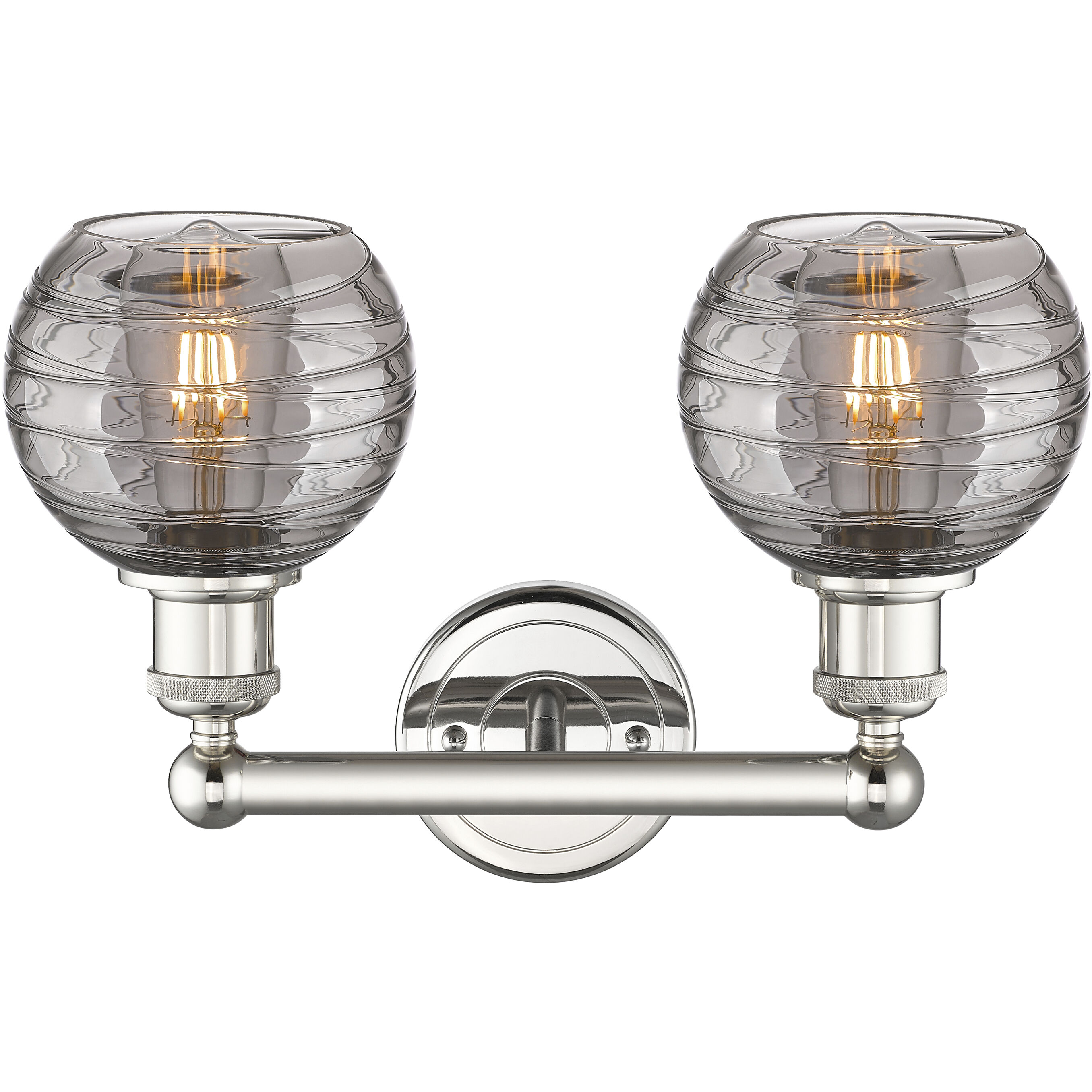 Edison Athens Deco Swirl 2 Light 14.88 inch Polished Nickel Bath Vanity Light Wall Light
