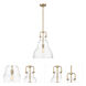 Haverhill LED 14 inch Brushed Brass Pendant Ceiling Light in Seedy Glass
