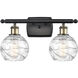 Ballston Small Deco Swirl 2 Light 16 inch Black Antique Brass Bath Vanity Light Wall Light, Ballston
