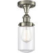 Dover 1 Light 6.5 inch Brushed Satin Nickel Semi-Flush Mount Ceiling Light