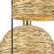 Woven Rattan 3 Light 18.5 inch Antique Copper Multi Pendant Ceiling Light