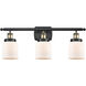 Ballston Small Bell LED 26 inch Black Antique Brass Bath Vanity Light Wall Light in Matte White Glass