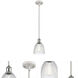 Ballston Castile LED 6 inch White and Polished Chrome Pendant Ceiling Light in Clear Glass, Ballston