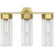 Claverack 3 Light 22.38 inch Brushed Brass Bath Vanity Light Wall Light in Clear Glass