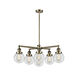 Franklin Restoration X-Large Beacon 6 Light 33 inch Antique Brass Chandelier Ceiling Light in Incandescent, Clear Glass, Franklin Restoration