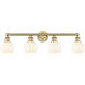 Edison White Venetian 4 Light 33 inch Brushed Brass Bath Vanity Light Wall Light
