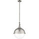 Franklin Restoration Hampden LED 12.88 inch Brushed Satin Nickel Pendant Ceiling Light in Clear Glass