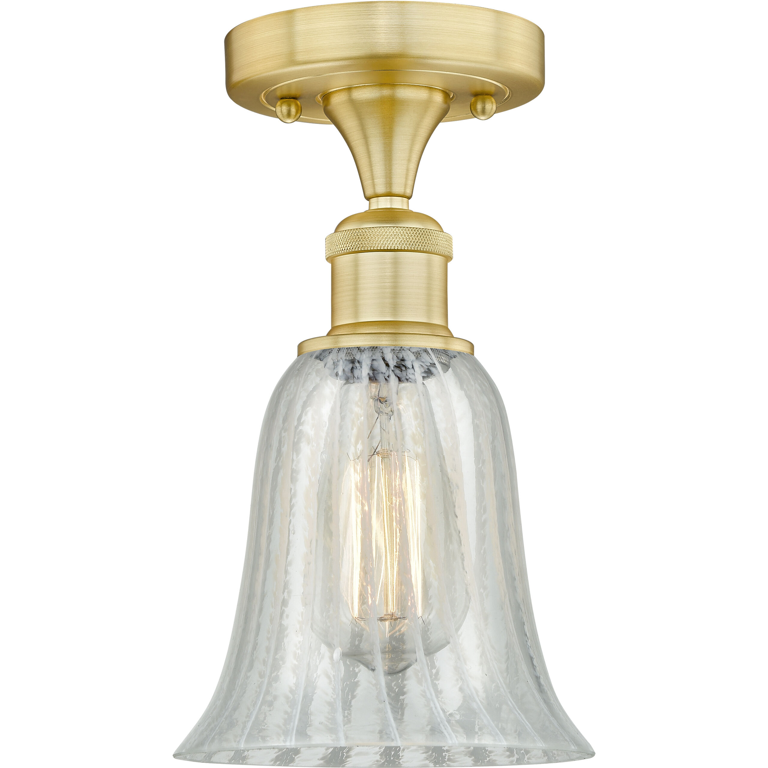 Hanover 1 Light 6.25 inch Satin Gold Flush Mount Ceiling Light in Mouchette