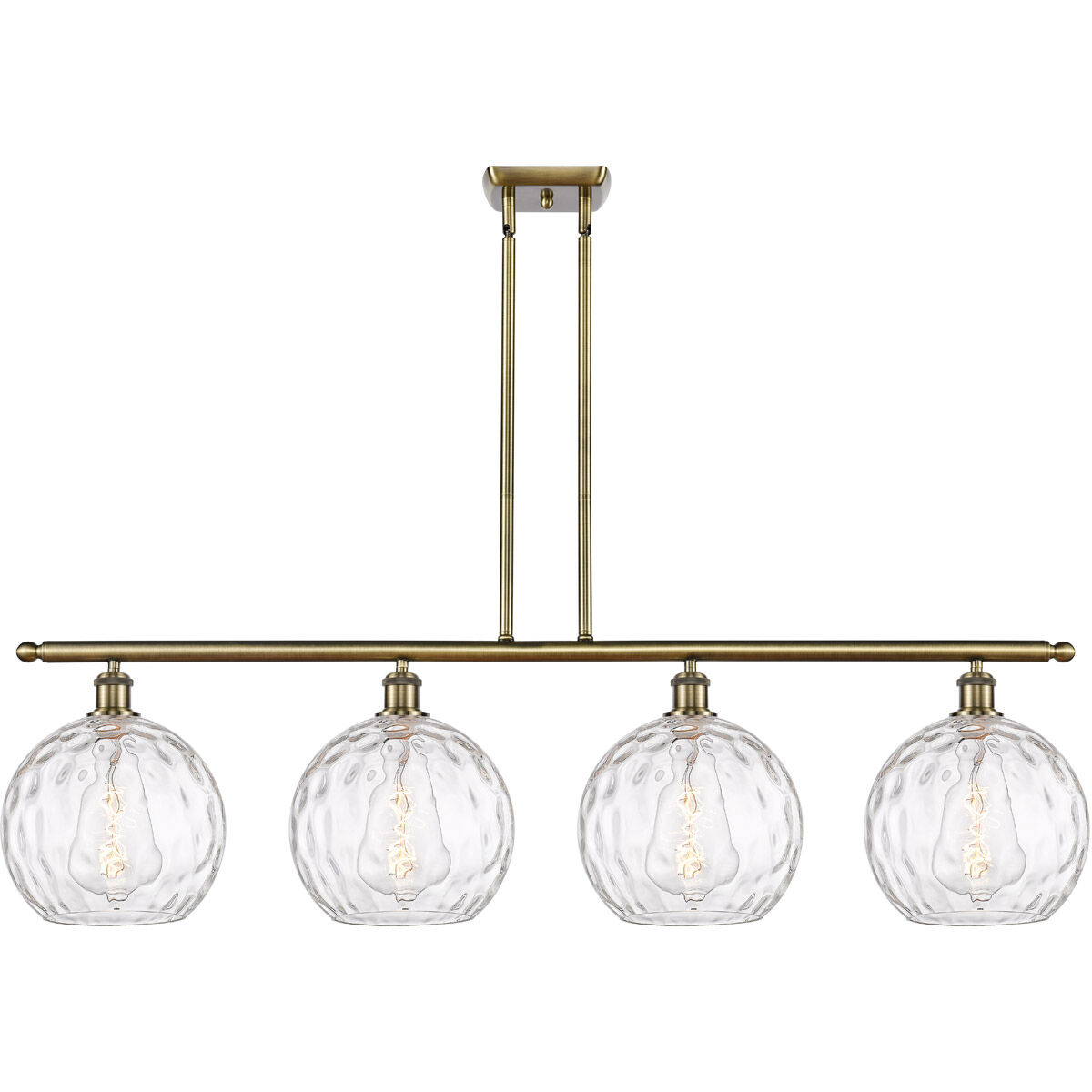 Ballston Athens Water Glass 4 Light 48 inch Antique Brass Island Light Ceiling Light