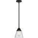 Nouveau 2 Cone 1 Light 6.25 inch Matte Black Mini Pendant Ceiling Light in Incandescent, Seedy