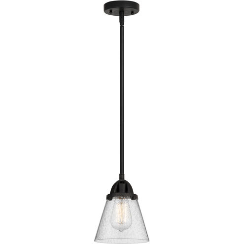 Nouveau 2 Cone 1 Light 6.25 inch Matte Black Mini Pendant Ceiling Light in Incandescent, Seedy