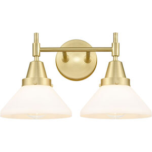 Caden LED 17 inch Satin Brass Bath Vanity Light Wall Light in White Glass