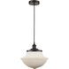 Oxford 1 Light 11.75 inch Oil Rubbed Bronze Mini Pendant Ceiling Light in Matte White Glass