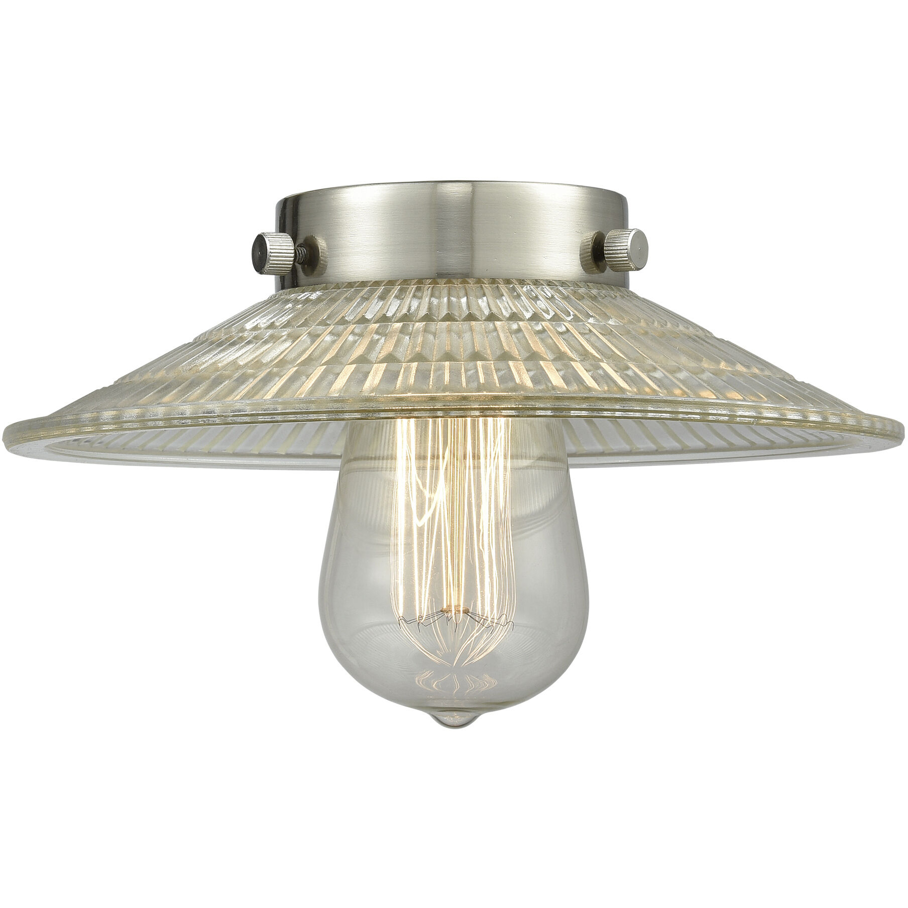 Franklin Restoration Halophane LED 8.5 inch Polished Nickel Mini Pendant Ceiling Light in Clear Halophane Glass, Franklin Restoration