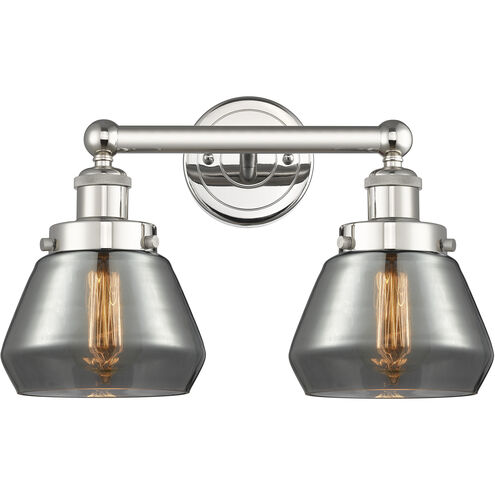Fulton 2 Light 15.5 inch Polished Nickel and Plated Smoke Bath Vanity Light Wall Light