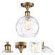 Ballston Athens Water Glass 1 Light 8 inch Brushed Brass Semi-Flush Mount Ceiling Light