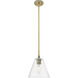 Crown Point 1 Light 8 inch Brushed Brass Pendant Ceiling Light in Clear Glass
