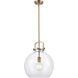 Restoration Newton LED 14 inch Brushed Brass Mini Pendant Ceiling Light, Restoration