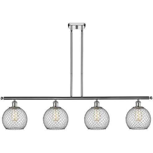 Ballston Farmhouse Chicken Wire LED 48 inch Polished Chrome Island Light Ceiling Light, Ballston