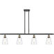 Ballston Ellery LED 48 inch Black Antique Brass Island Light Ceiling Light in Clear Glass, Ballston
