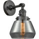 Franklin Restoration Fulton 1 Light 7 inch Oil Rubbed Bronze Sconce Wall Light in Plated Smoke Glass, Franklin Restoration