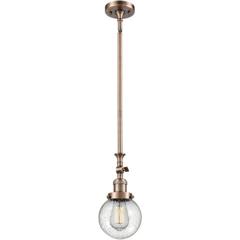 Franklin Restoration Beacon 1 Light 6 inch Antique Copper Mini Pendant Ceiling Light in Incandescent, Seedy, Franklin Restoration