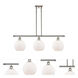 Ballston Athens 3 Light 36 inch Polished Nickel Island Light Ceiling Light in Matte White Glass, Ballston