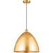 Edison Dome LED 16 inch Satin Gold Mini Pendant Ceiling Light