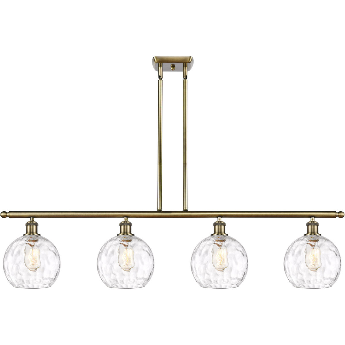 Ballston Athens Water Glass 4 Light 48 inch Antique Brass Island Light Ceiling Light