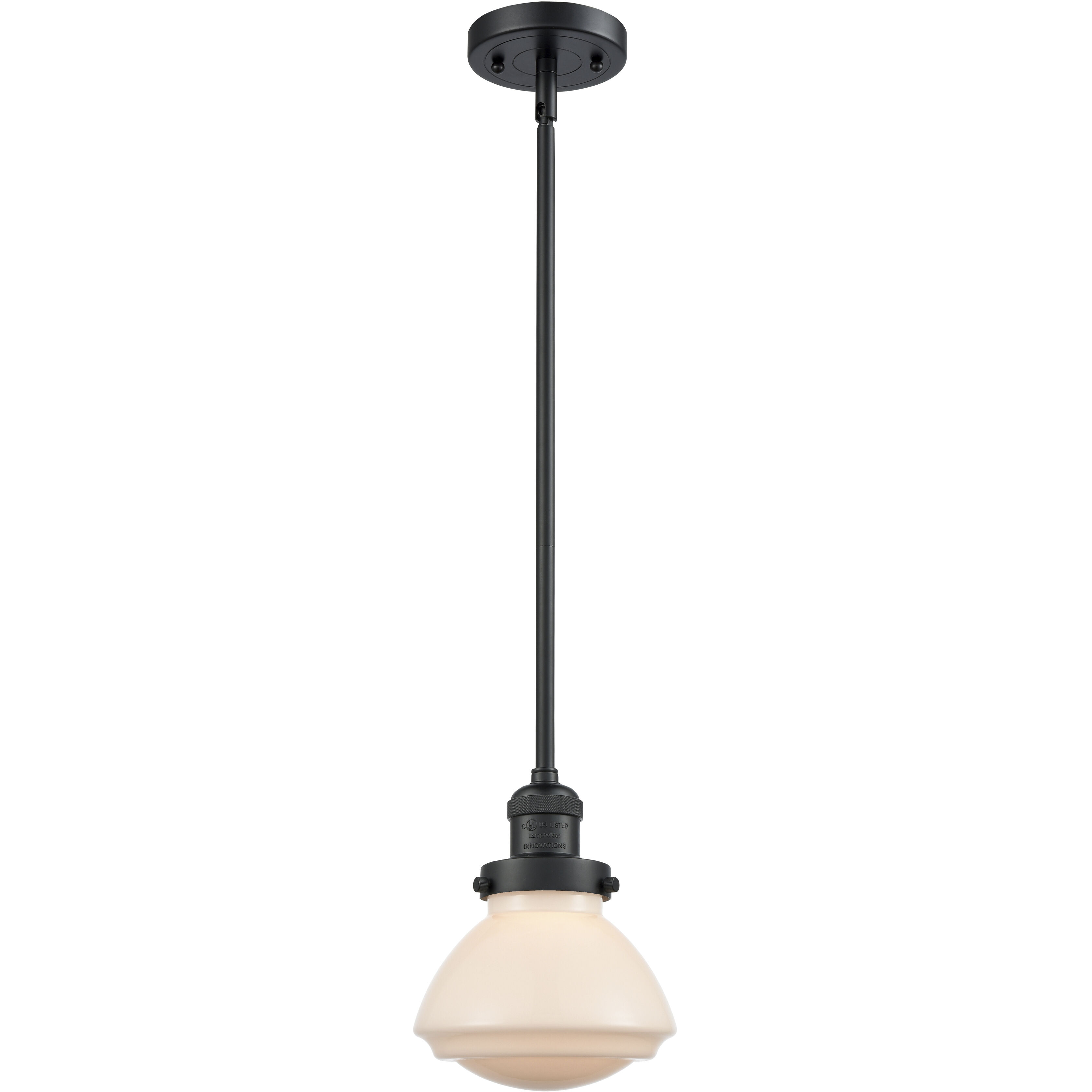 Franklin Restoration Olean LED 6.75 inch Matte Black Mini Pendant Ceiling Light in Matte White, Franklin Restoration