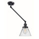 Large Cone 30 inch 100 watt Matte Black Swing Arm Wall Light in Clear Glass, Franklin Restoration