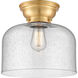 Aditi X-Large Bell 1 Light 12 inch Satin Gold Flush Mount Ceiling Light in Seedy Glass, Aditi