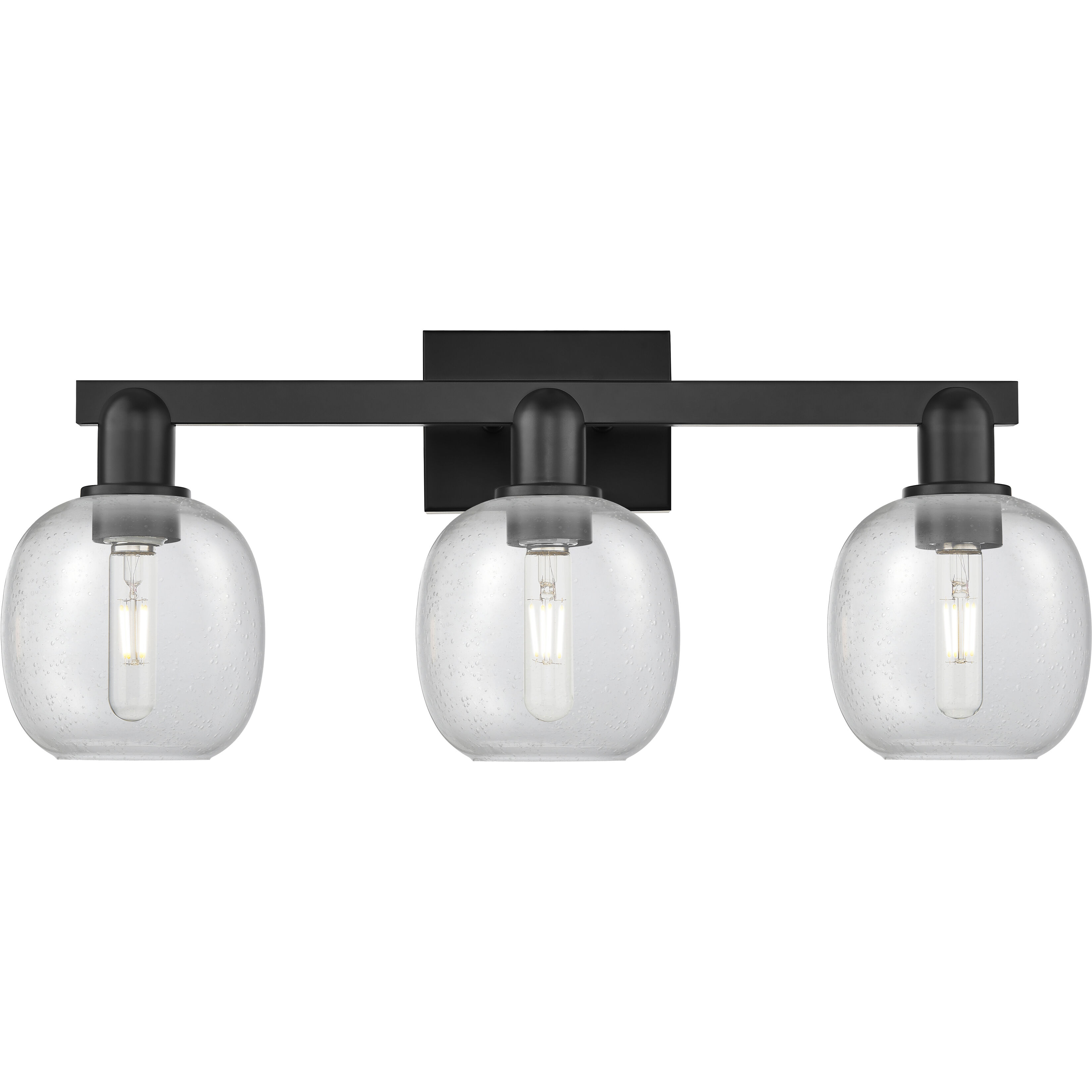 Arcadia Belfast 3 Light 25 inch Matte Black Bath Vanity Light Wall Light